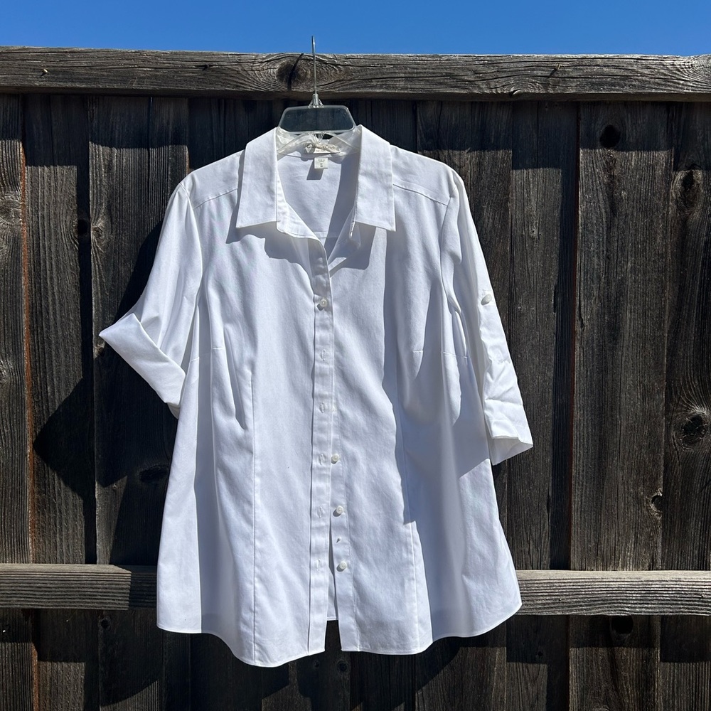 Coldwater Creek white cotton blouse.